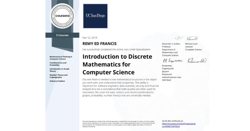 Introduction to Discrete Mathematics for Computer Science
